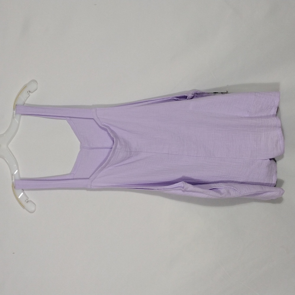 NWT Nicole Miller Pastel Lilac Cotton Gauze Cover Up Romper Women's Size XL